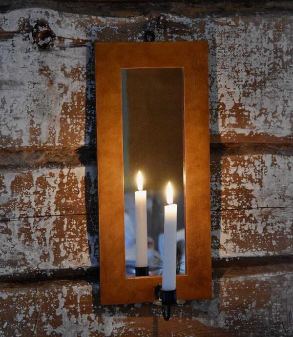 Mirror lamp painted birch glaze