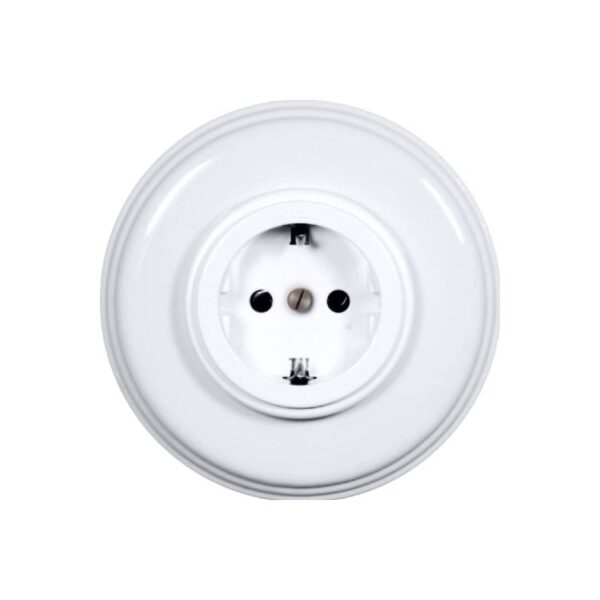 Socket white porcelain plastic insert with frame