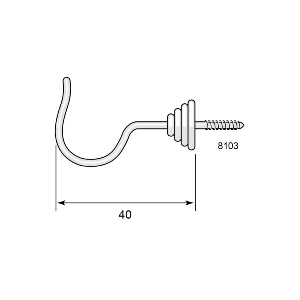 Wire hook 8103 nickel-plated 40 mm - Image 2