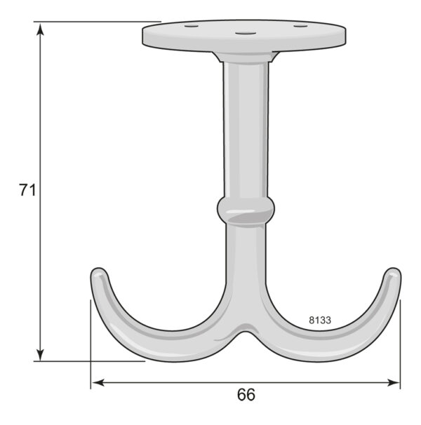 Anchor hook 8133 nickel plated - Image 2