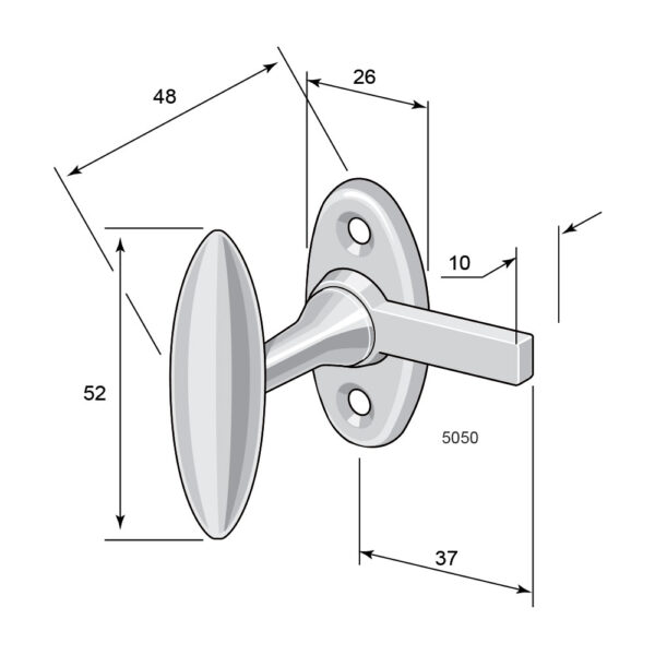 Window/cabinet knob 5050 Nickel-plated - Image 2