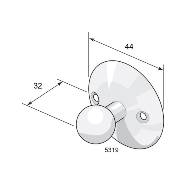 Drawer knob 5319 Nickel plated - Image 2