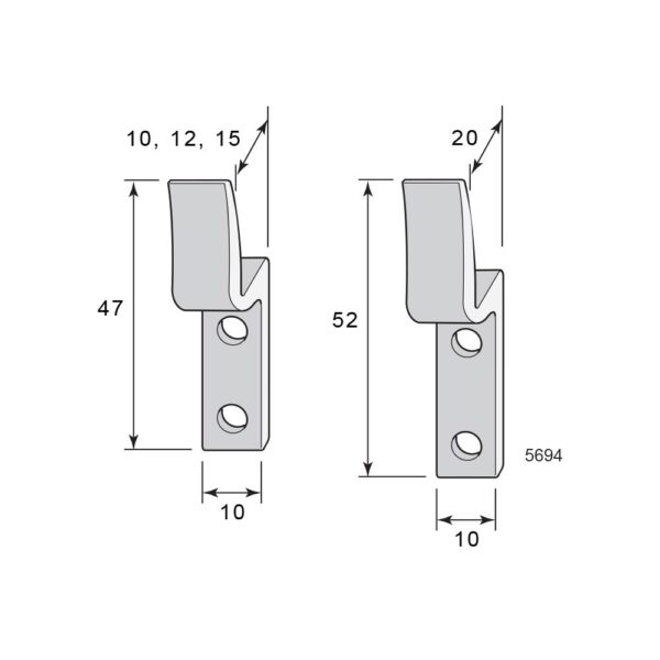 Hook 5694 Nickel-plated 20 mm - Image 2